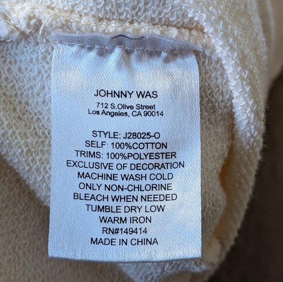 Johnny Was Sweatshirt Women's Medium Hooded Medhi Embroidered NWOT - Picture 6 of 10
